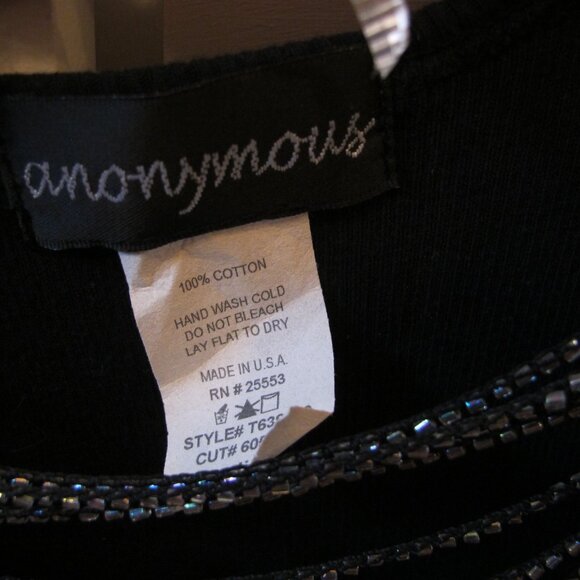 Anonymous Sexy Party Top Sleeveless Beaded V Neck with Satin Trim. Size Medium - Picture 3 of 7